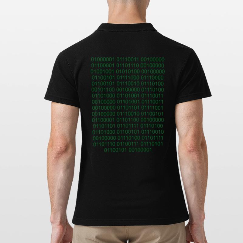 Binary Code Computer Scientist Nerd Men's Polo Shirt
