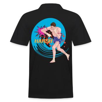 Karate Jiu-Jitsu Taekwondo Kickboxing Muay Thai - Men's Polo Shirt - black - Back - Kai (181cm)