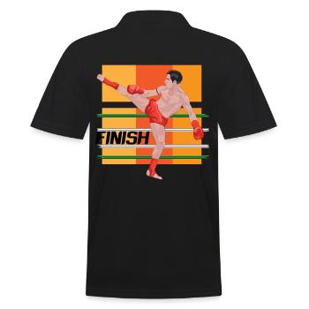 Karate Jiu-Jitsu Taekwondo Kickboxing Muay Thai - Männer Poloshirt - Schwarz - Hinten - Kai (181cm)