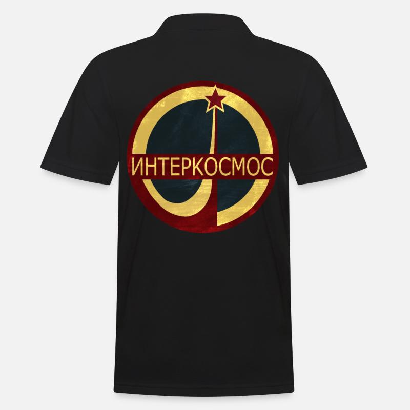 USSR Interkosmos Soviet Union Space - Männer Poloshirt - Schwarz