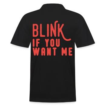 Blink If You Want Me - Men's Polo Shirt - black - Back - Kai (181cm)