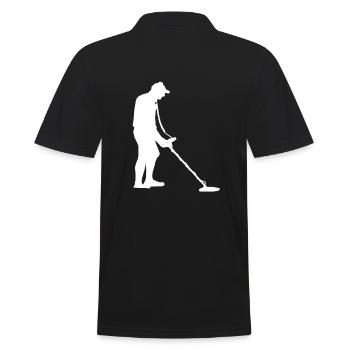 Probe walker with metal detector silhouette pacifiers - Men's Polo Shirt - black - Back - Kai (181cm)