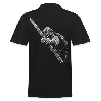 Bogenschütze - Männer Poloshirt - Schwarz - Hinten - Kai (181cm)