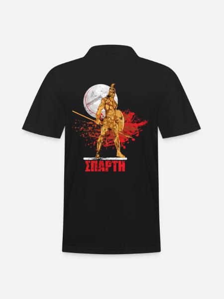 Sparta Krieger Lambda Schild - Männer Poloshirt - Schwarz