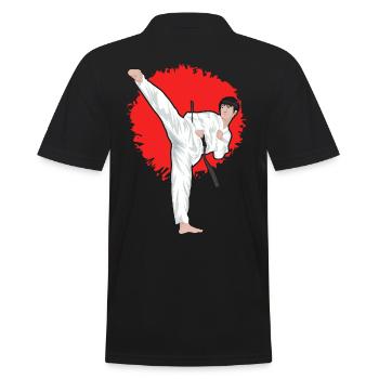 Taekwondo - Männer Poloshirt - Schwarz - Hinten - Kai (181cm)