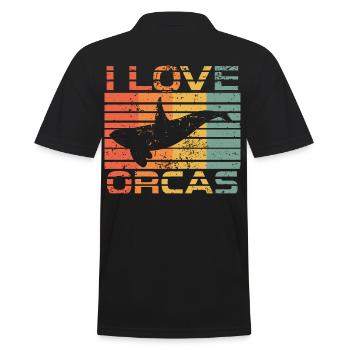killer whale - Men's Polo Shirt - black - Back - Kai (181cm)