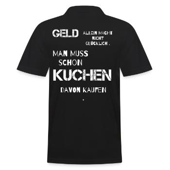 Kuchen - Männer Poloshirt - Schwarz - Hinten - Kai (181cm)