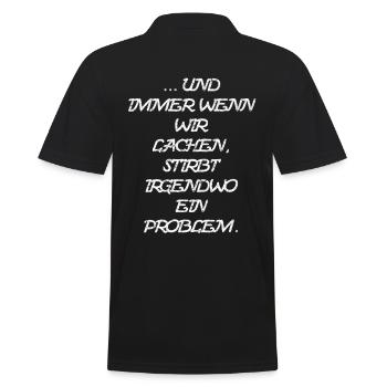... and whenever we laugh - Men's Polo Shirt - black - Back - Kai (181cm)