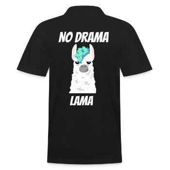 No Drama Lama - Männer Poloshirt - Schwarz - Hinten - Kai (181cm)