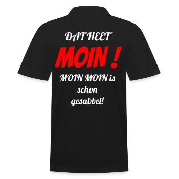 Dat heet Moin ! - Männer Poloshirt - Schwarz - Hinten - Kai (181cm)