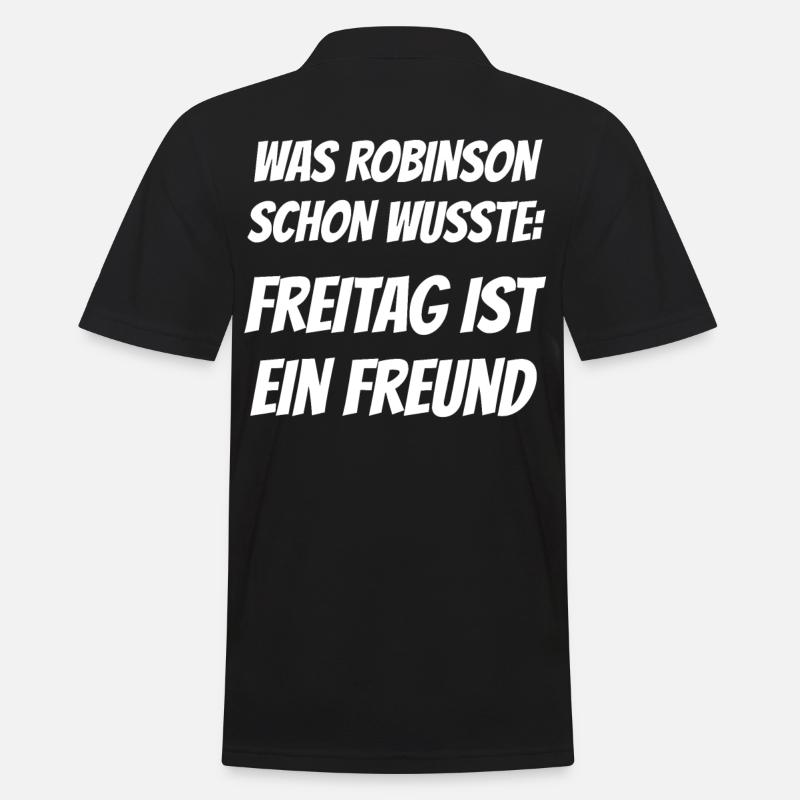 Was Robinson schon wusste - Männer Poloshirt - Schwarz