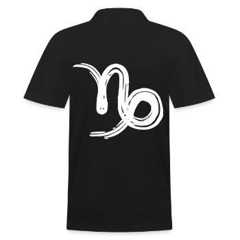 Sternzeichen Steinbock - Männer Poloshirt - Schwarz - Hinten - Kai (181cm)