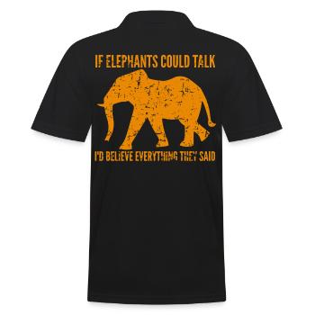 elephant - Men's Polo Shirt - black - Back - Kai (181cm)
