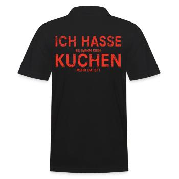 Kuchen - Männer Poloshirt - Schwarz - Hinten - Kai (181cm)