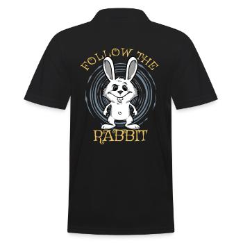 Follow the white rabbit. White rabbit rabbit - Men's Polo Shirt - black - Back - Kai (181cm)