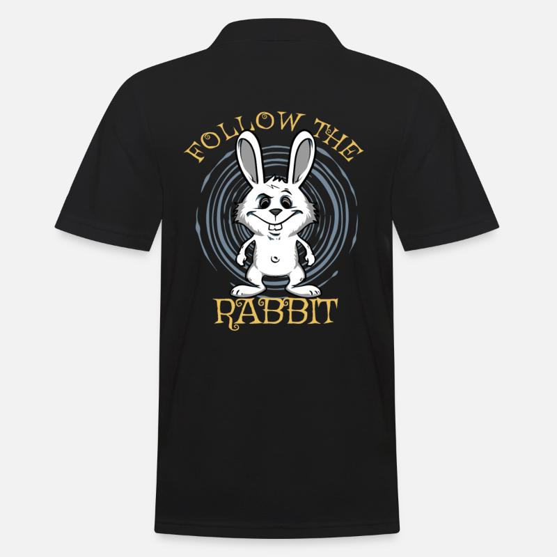 Suivez le lapin blanc. Lapin blanc - Polo Homme - noir