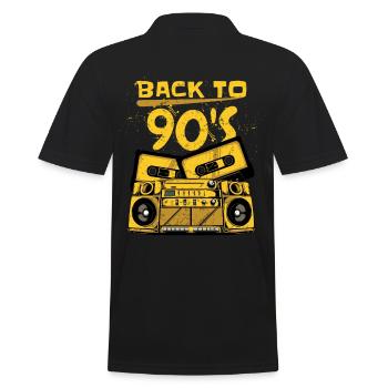 Retour aux années 90. Cassettes rétro années 90 - Polo Homme - noir - Dos - Kai (181cm)