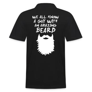 Bart - Beard - Männer Poloshirt - Schwarz - Hinten - Kai (181cm)