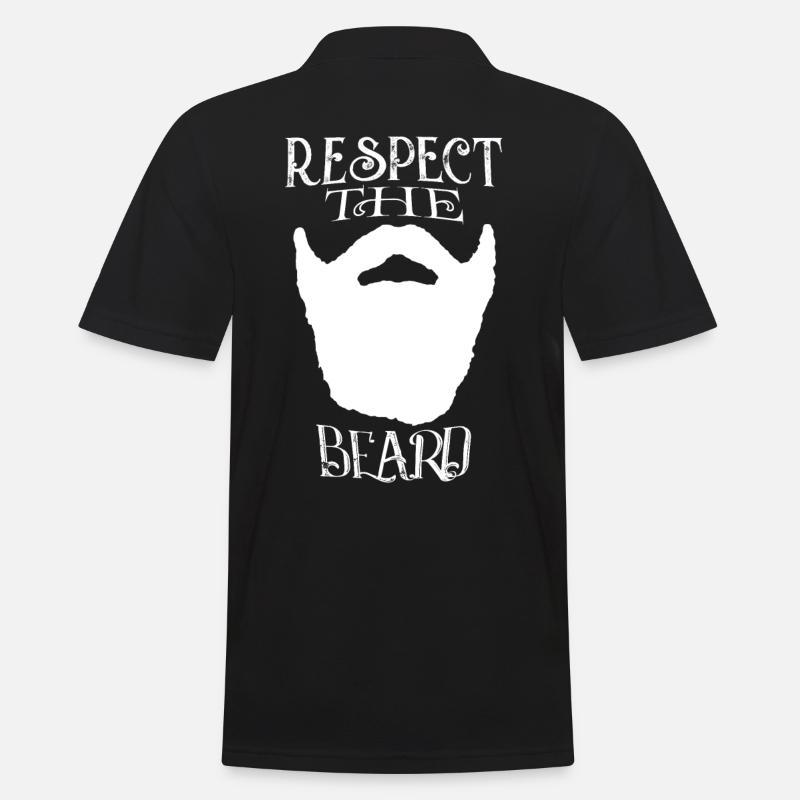 Bart - Respect The Beard - Männer Poloshirt - Schwarz