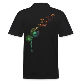 Dandelion Gleitschirm - Männer Poloshirt - Schwarz - Hinten - Kai (181cm)