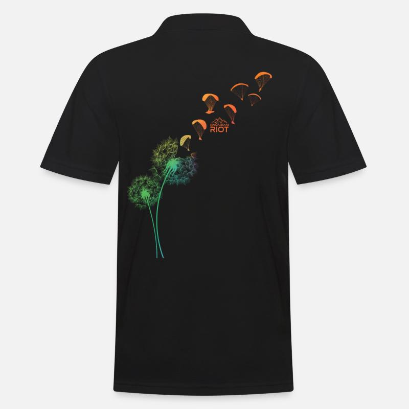 Dandelion Gleitschirm - Männer Poloshirt - Schwarz