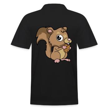 Écureuil animaux enfants fantaisie amour biscuits doux - Polo Homme - noir - Dos - Kai (181cm)