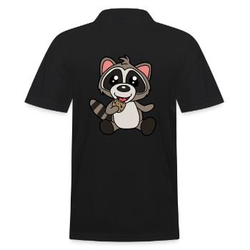 Raccoon Animals Cookies Kids Fantasy Wildlife - Men's Polo Shirt - black - Back - Kai (181cm)