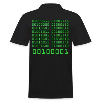 Go fuck yorself! Binärcode Programmieren Code - Männer Poloshirt - Schwarz - Hinten - Kai (181cm)