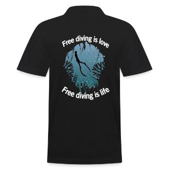 freediving - Men's Polo Shirt - black - Back - Kai (181cm)