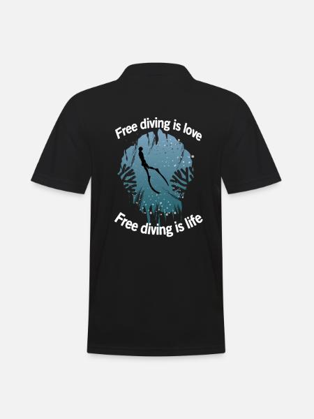 Freediving - Männer Poloshirt - Schwarz