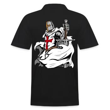 Templer Schwert Kreuz Deus Vult - Männer Poloshirt - Schwarz - Hinten - Kai (181cm)