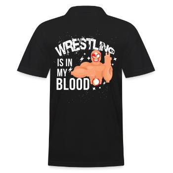 Cadeau Cool Wrestling est dans mon sang - Polo Homme - noir - Dos - Kai (181cm)