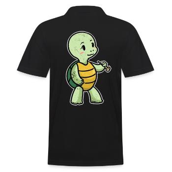 Petite tortue à pipe animaux fantaisie - Polo Homme - noir - Dos - Kai (181cm)