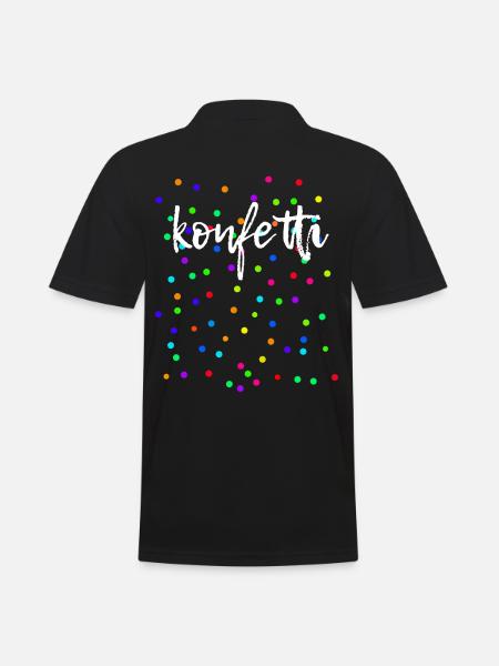 Konfetti Fasching Karneval Bunt - Männer Poloshirt - Schwarz