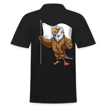 Proud Eagle with Peace Flag Bald Eagle - Men's Polo Shirt - black - Back - Kai (181cm)