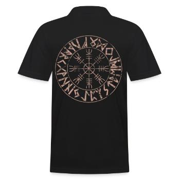 Wikinger - Männer Poloshirt - Schwarz - Hinten - Kai (181cm)