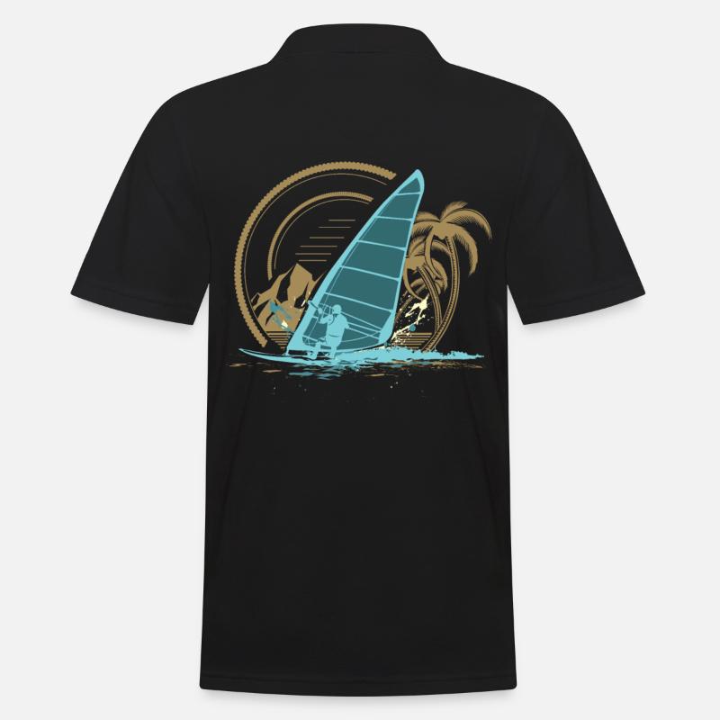 Windsurfen - Männer Poloshirt - Schwarz