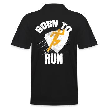 Cooles Born To Run Geschenk - Männer Poloshirt - Schwarz - Hinten - Kai (181cm)