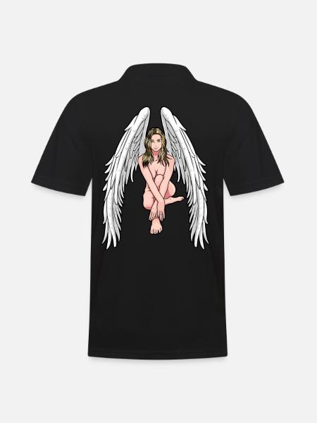 Engel Schutzengel Fantasy himmlisch spirituell - Männer Poloshirt - Schwarz
