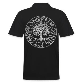 Wikinger - Männer Poloshirt - Schwarz - Hinten - Kai (181cm)