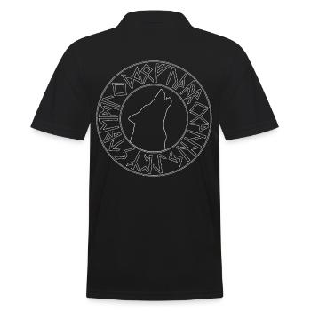 Wikinger - Männer Poloshirt - Schwarz - Hinten - Kai (181cm)