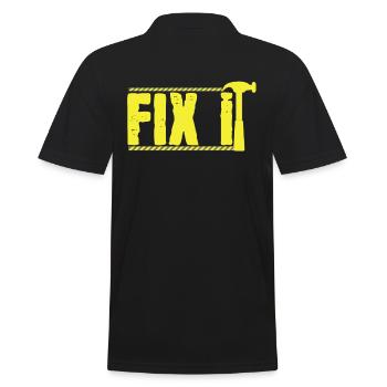 Cool Fix It Construction gift - Men's Polo Shirt - black - Back - Kai (181cm)