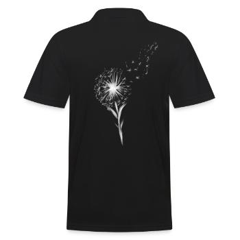 Weiße Blume - Männer Poloshirt - Schwarz - Hinten - Kai (181cm)