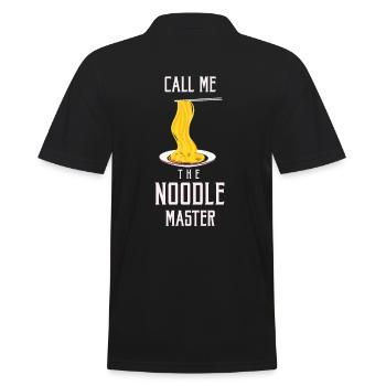 Lustiges Nudel-Meistergeschenk - Männer Poloshirt - Schwarz - Hinten - Kai (181cm)