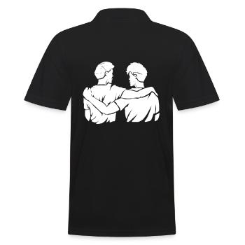 Beste Freunde - Männer Poloshirt - Schwarz - Hinten - Kai (181cm)