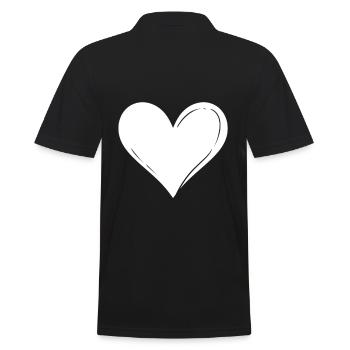 Herz - Männer Poloshirt - Schwarz - Hinten - Kai (181cm)