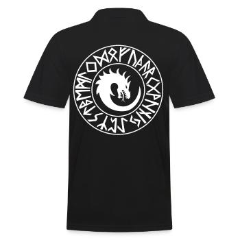 Wikinger - Männer Poloshirt - Schwarz - Hinten - Kai (181cm)