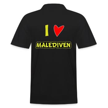 Ich liebe die Malediven - Männer Poloshirt - Schwarz - Hinten - Kai (181cm)