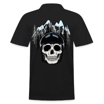 Bergsteiger Mountains Berge Sportler Natur Alpen - Männer Poloshirt - Schwarz - Hinten - Kai (181cm)