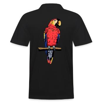 Papagei Ara Vogel exotisch Wildtiere Zootiere - Männer Poloshirt - Schwarz - Hinten - Kai (181cm)